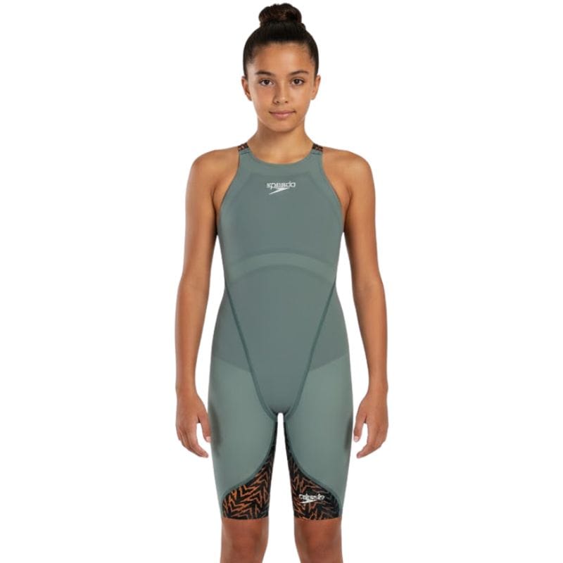 Speedo - Girls' Fastskin LZR Ignite Kneeskin - Green/Black/Orange