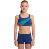 Speedo - Girl's Hyperboom Butterfly Back Bikini Set - Night Watch/Hyper Teal/Post It Pink