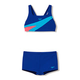 Speedo - Girl's Hyperboom Butterfly Back Bikini Set - Night Watch/Hyper Teal/Post It Pink