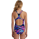 Speedo - Girls Hyperboom Print Medalist Swimsuit - Anthracite