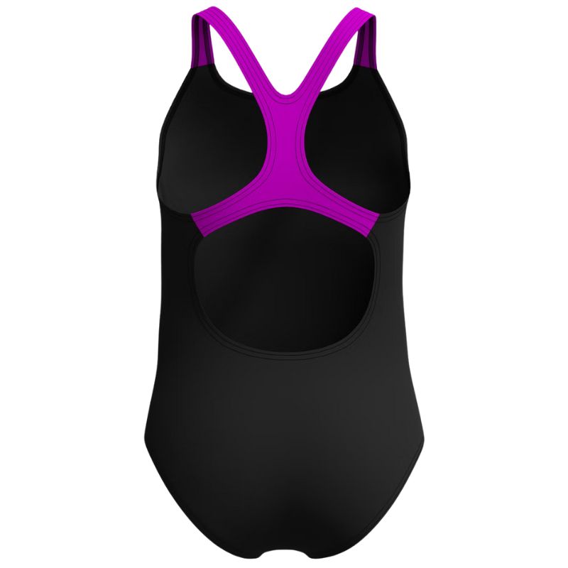 Speedo - Girls Medley Logo Medalist Swimsuit - Black/Pink