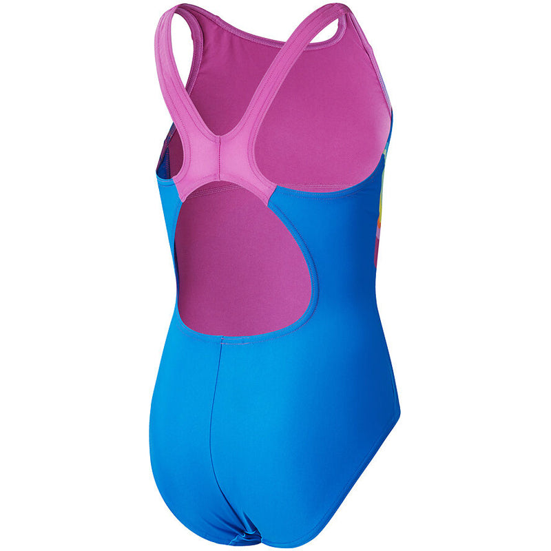 Speedo - Girls' Printed Pulseback Swimsuit - Punch Blue