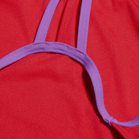 Speedo - Girls Solid Lane Line Back Swimsuit - Red