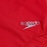 Speedo - Girls Solid Lane Line Back Swimsuit - Red