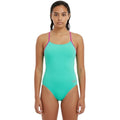 Speedo - Girls Solid Lane Line Back Swimsuit - Turquoise