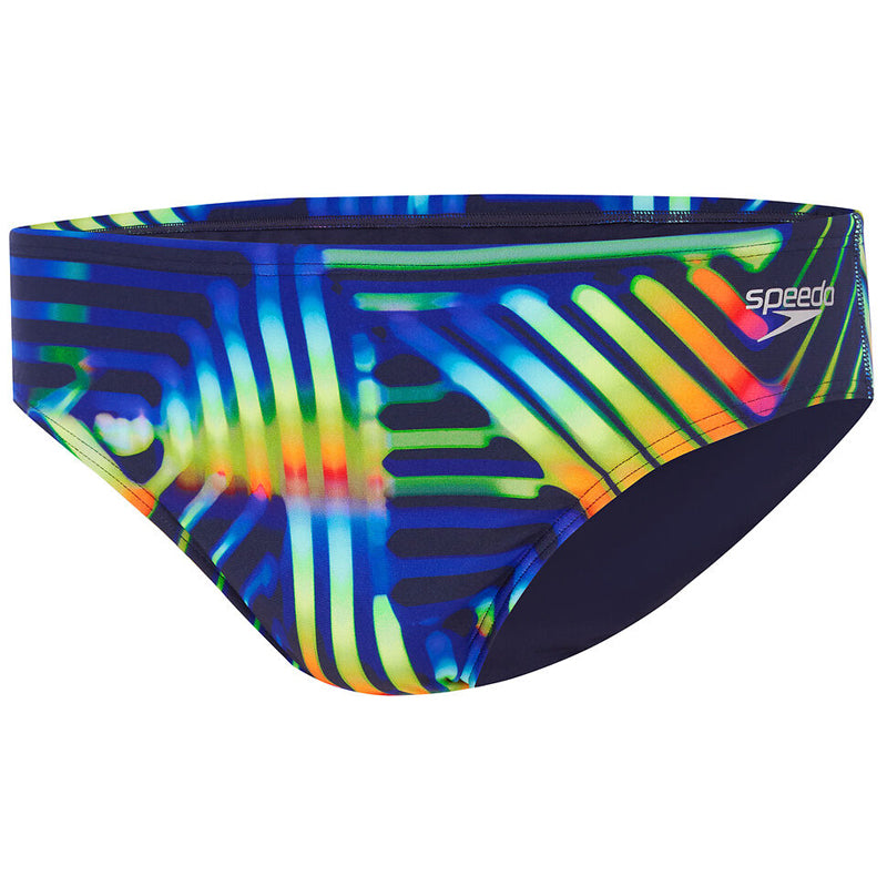 Speedo - Men's 8cm Allover Digital Brief - Pahala Geo/Navy