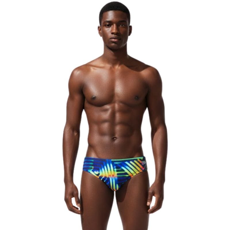 Speedo - Men's 8cm Allover Digital Brief - Pahala Geo/Navy