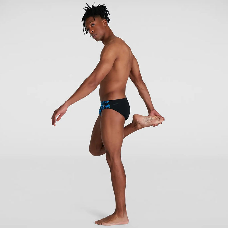 Speedo - Men's Allover 7cm Brief - Black/Blue