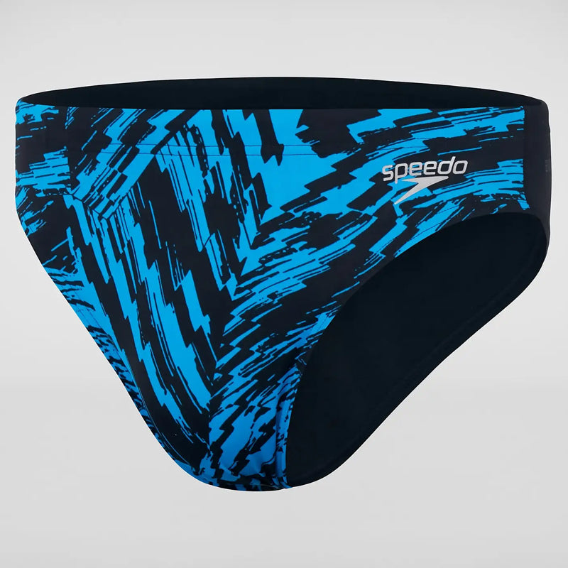 Speedo Men's Allover 7cm Brief Black/Blue – Aqua Swim Supplies