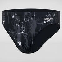 Speedo - Men's Allover 7cm Brief - Black/Grey