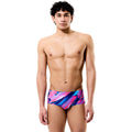 Speedo - Men's Club Training Printed Brief - Brushy Glitch/Hope