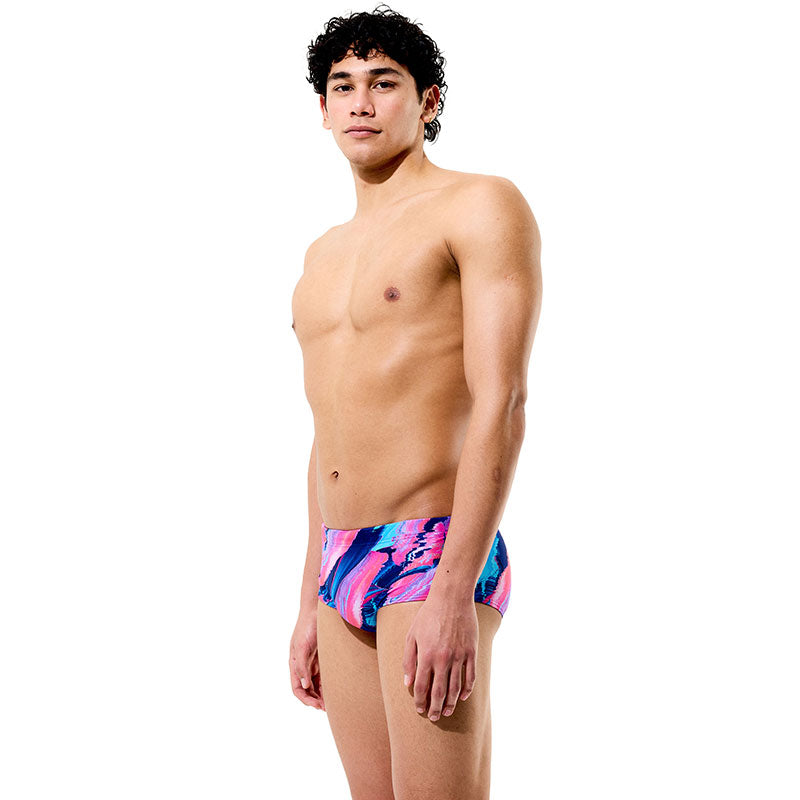 Speedo - Men's Club Training Printed Brief - Brushy Glitch/Hope