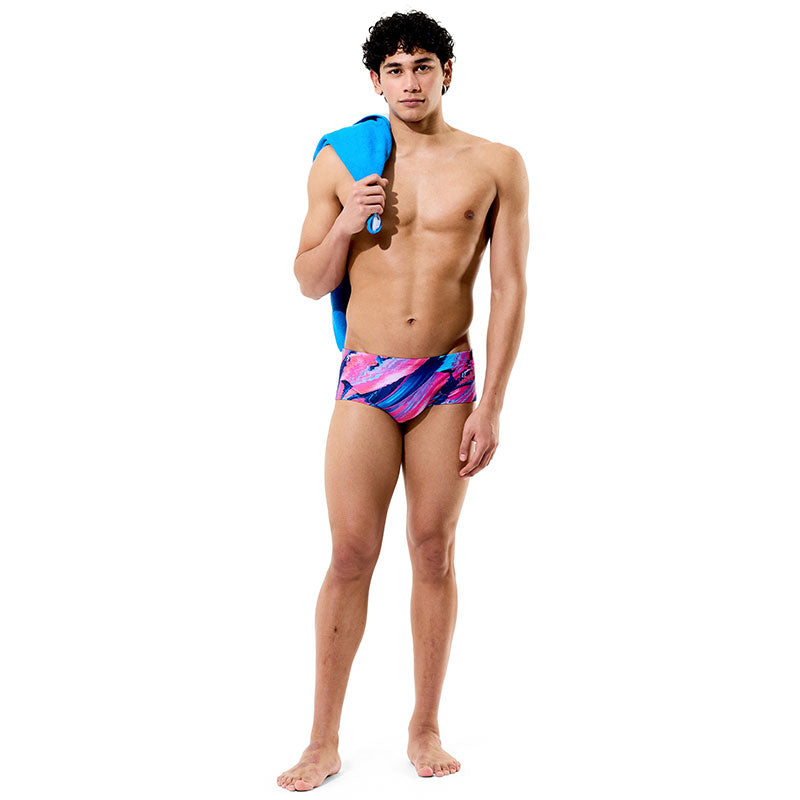 Speedo - Men's Club Training Printed Brief - Brushy Glitch/Hope