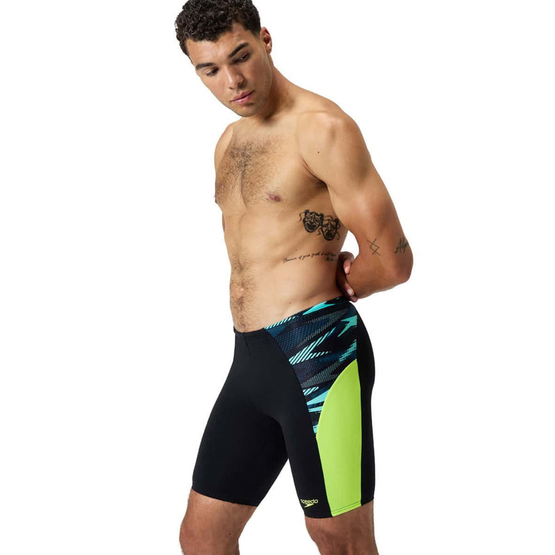 Speedo - Mens Endurance+ Max Splice V2 Jammer - Black/Hyper Yellow