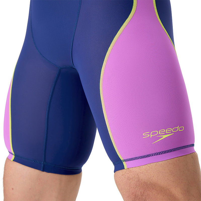 Speedo - Men's Fastskin HyperSpark Solid Jammer - Noble Navy/Neon Jelly