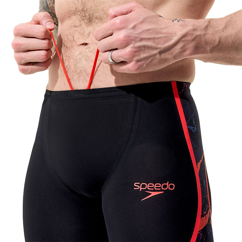 Speedo - Men's Fastskin LZR Pure Intent 2.0 High Waist Jammer - Black/Black Ember/Flare Ml