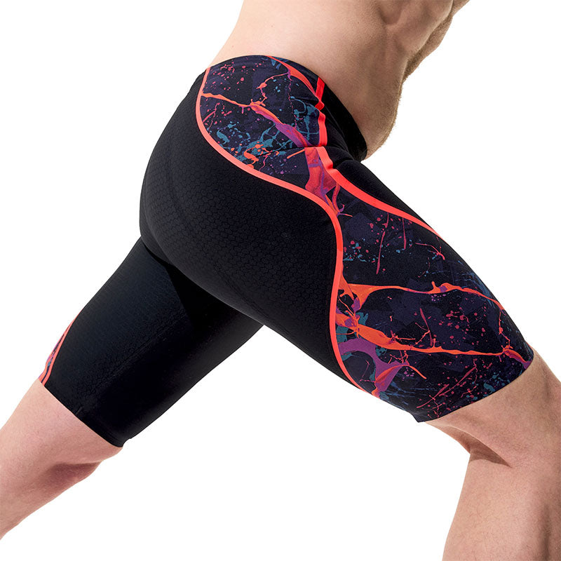 Speedo - Men's Fastskin LZR Pure Intent 2.0 High Waist Jammer - Black/Black Ember/Flare Ml
