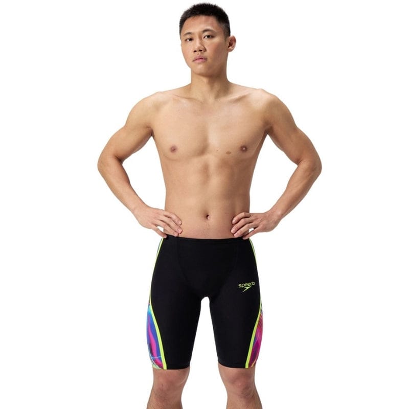 Speedo - Men's Fastskin LZR Pure Intent 2.0 High Waist Jammer - Black/Molten Blur/Hyper Yellow