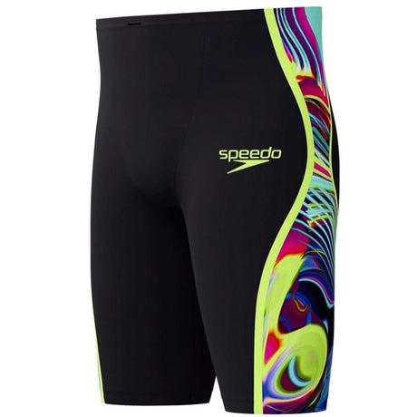 Speedo - Men's Fastskin LZR Pure Intent 2.0 High Waist Jammer - Black/Molten Blur/Hyper Yellow