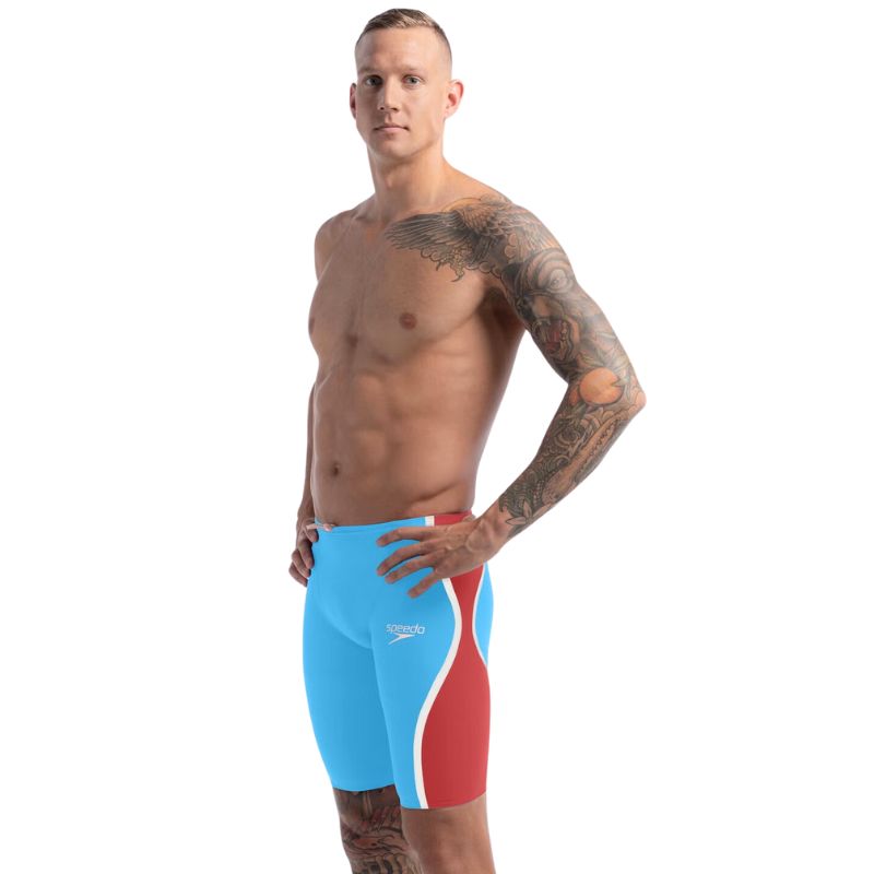 Speedo - Men's Fastskin LZR Pure Intent 2.0 High Waist Jammer - Blue/Red