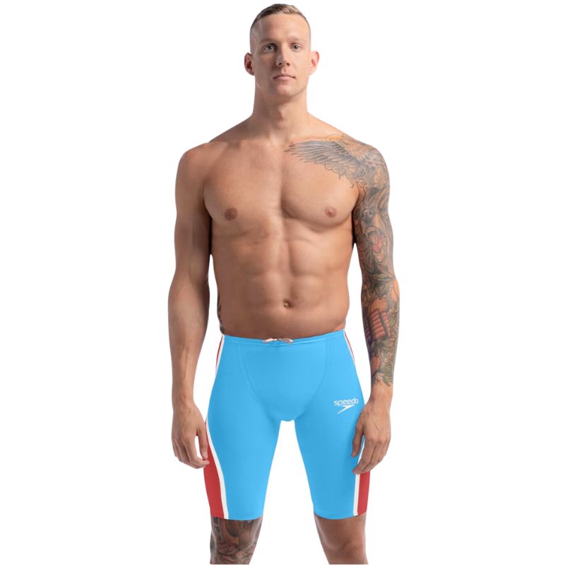 Speedo - Men's Fastskin LZR Pure Intent 2.0 High Waist Jammer - Blue/Red