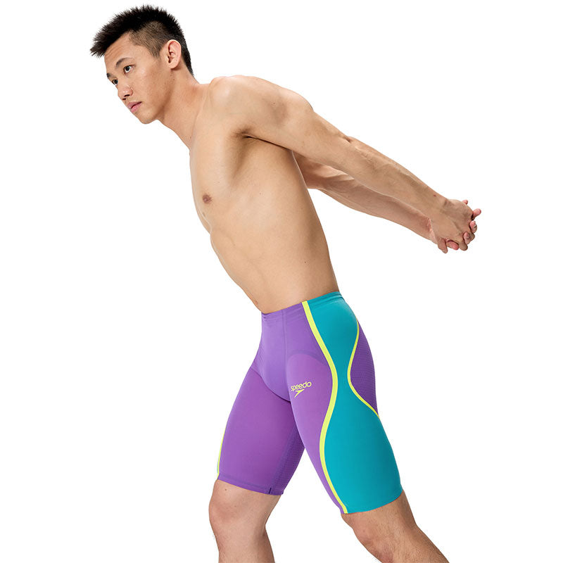 Speedo - Men's Fastskin LZR Pure Intent 2.0 High Waist Jammer - Galaxy Grape/Mayan Blue/Hyper Yellow