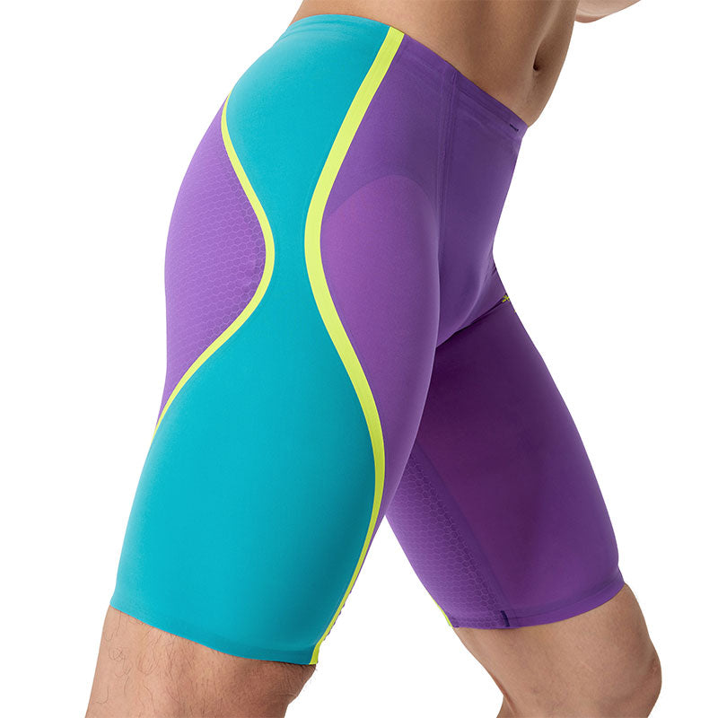 Speedo - Men's Fastskin LZR Pure Intent 2.0 High Waist Jammer - Galaxy Grape/Mayan Blue/Hyper Yellow