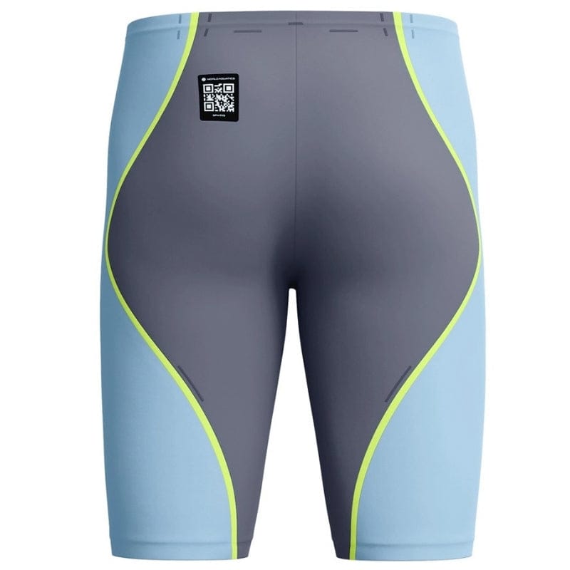 Speedo - Men's Fastskin LZR Pure Intent 2.0 High Waist Jammer - Grey Lead/Acadia Blue/Hyper Yellow