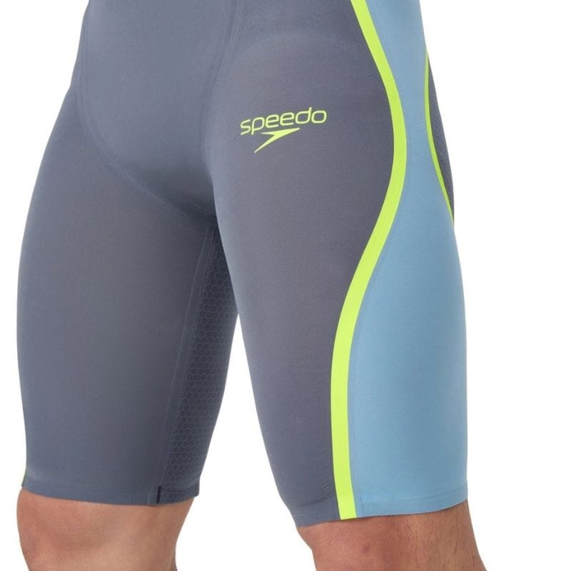 Speedo - Men's Fastskin LZR Pure Intent 2.0 High Waist Jammer - Grey Lead/Acadia Blue/Hyper Yellow