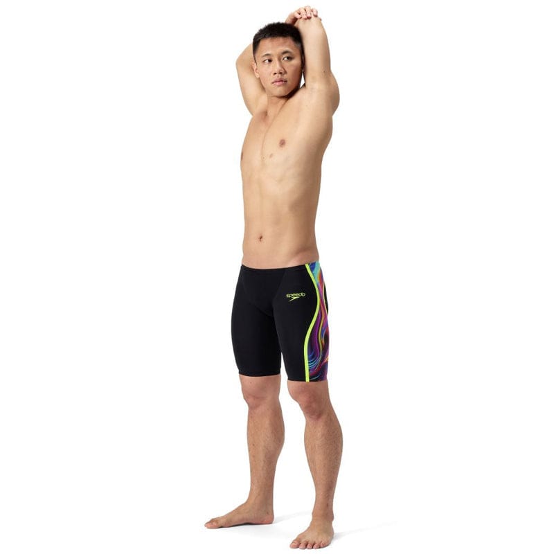 Speedo - Men's Fastskin LZR Pure Intent 2.0 Jammer - Black/Molten Blur/Hyper Yellow