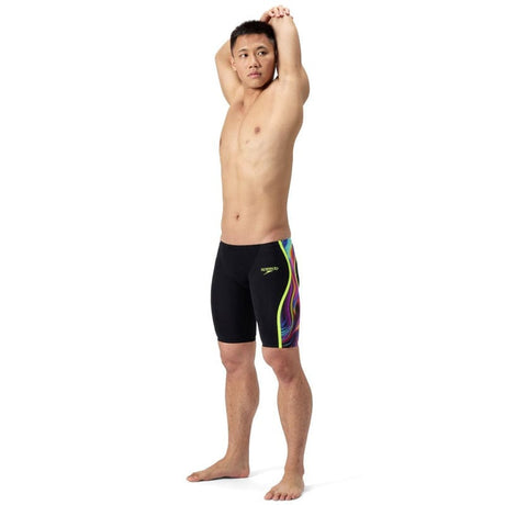 Speedo - Men's Fastskin LZR Pure Intent 2.0 Jammer - Black/Molten Blur/Hyper Yellow
