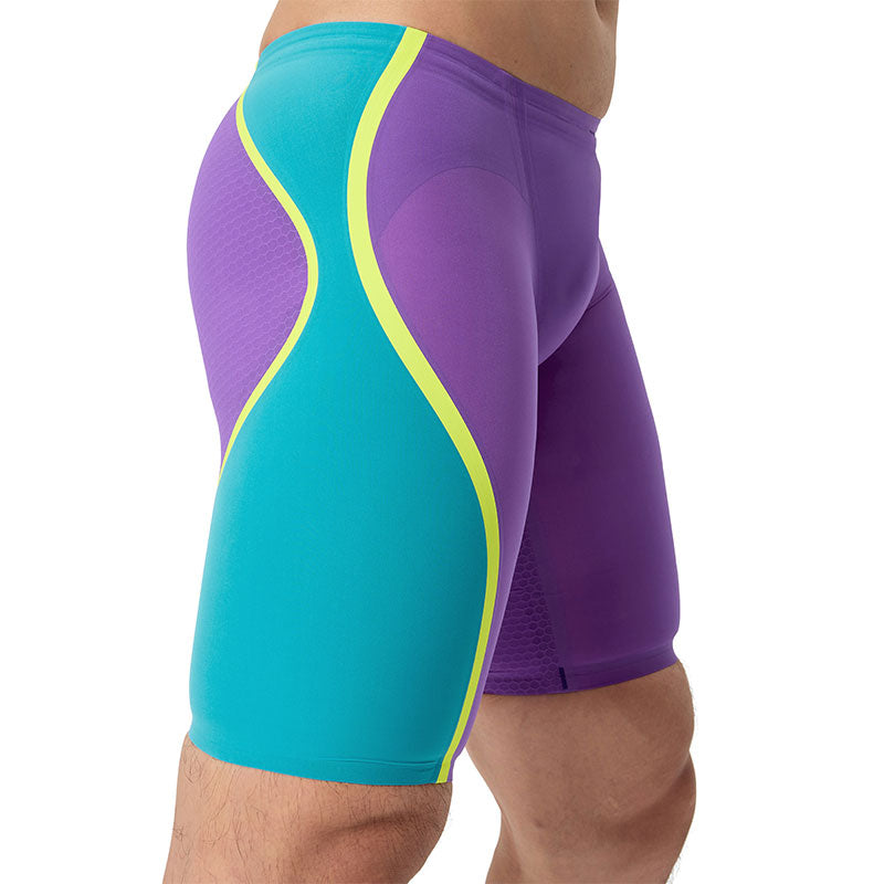 Speedo - Men's Fastskin LZR Pure Intent 2.0 Jammer - Galaxy Grape/Mayan Blue/Hyper Yellow