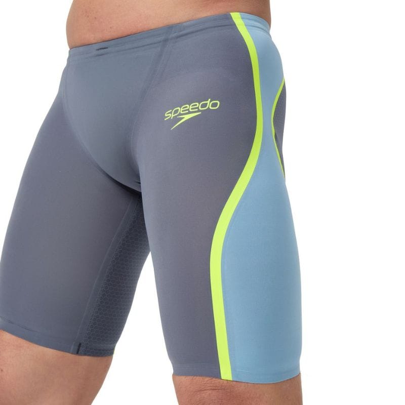 Speedo - Men's Fastskin LZR Pure Intent 2.0 Jammer - Grey Lead/Acadia Blue/Hyper Yellow