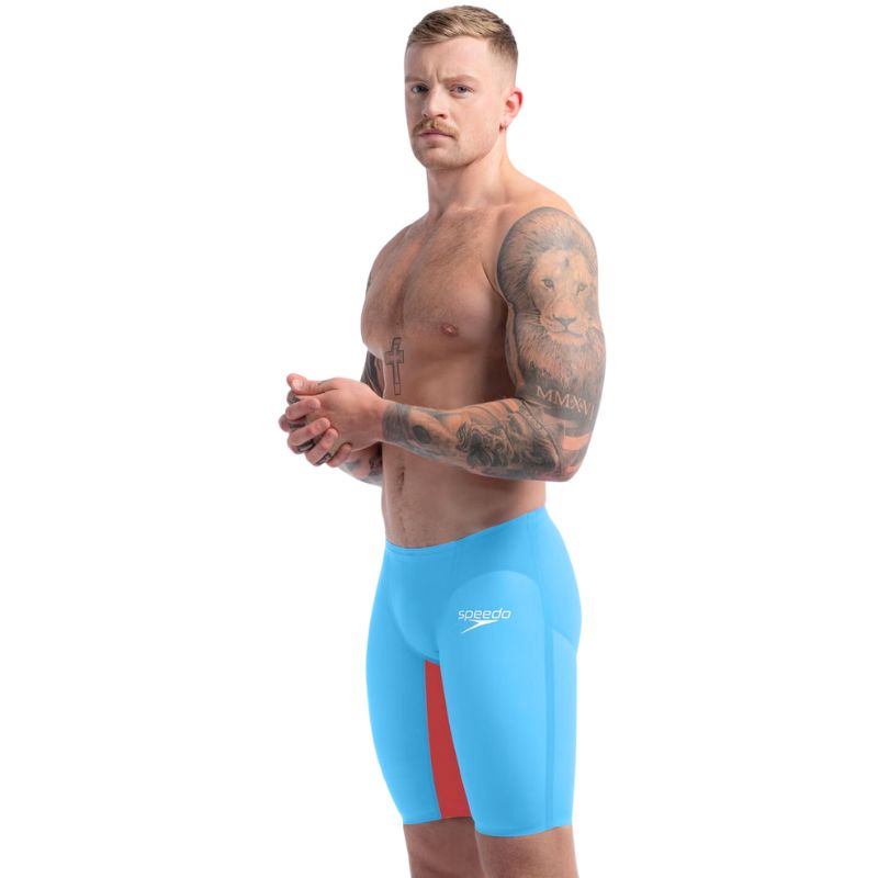 Speedo - Men's Fastskin LZR Pure Valor 2.0 High Waisted Jammer - Blue/Red