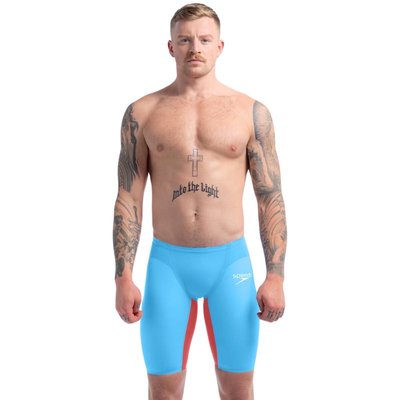 Speedo - Men's Fastskin LZR Pure Valor 2.0 High Waisted Jammer - Blue/Red