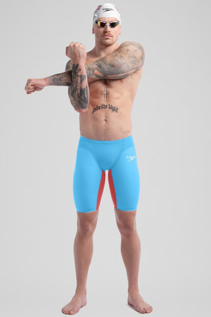 Speedo - Men's Fastskin LZR Pure Valor 2.0 High Waisted Jammer - Blue/Red