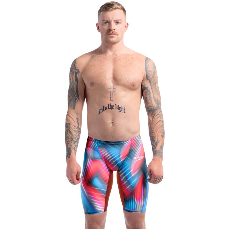 Speedo - Men's Fastskin LZR Pure Valor 2.0 High Waisted Jammer - Flame Red/Blue