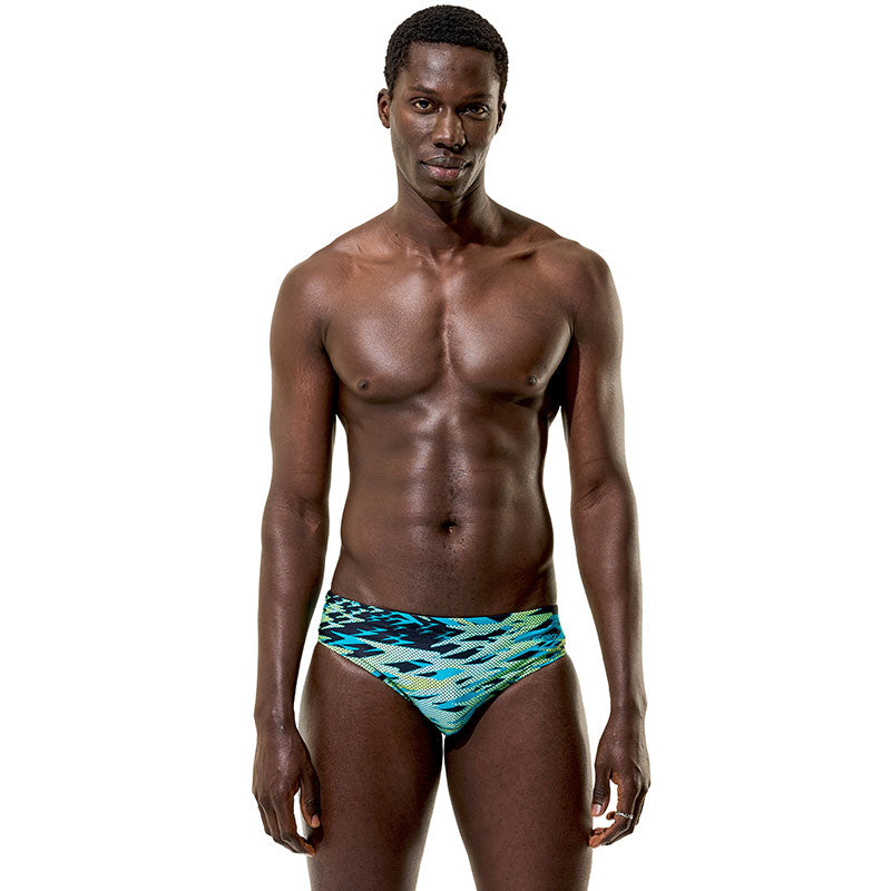 Speedo - Men's Hyperboom Print 2.76" Brief - Anthracite/Hyper Teal
