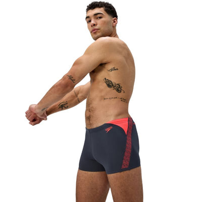 Speedo - Men's Hyperboom Splice Aquashort - Grey/Orange