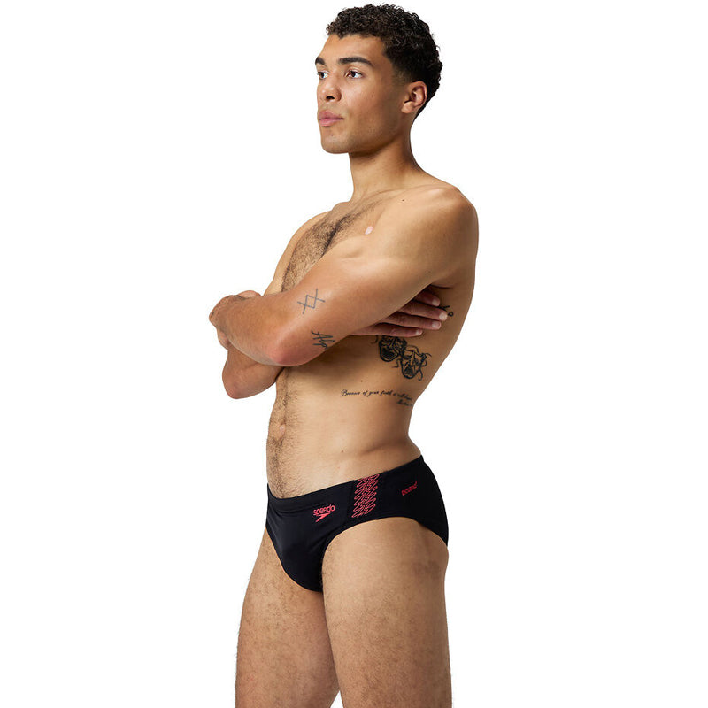 Speedo - Mens Hyperboom Splice Brief - Black/Coral