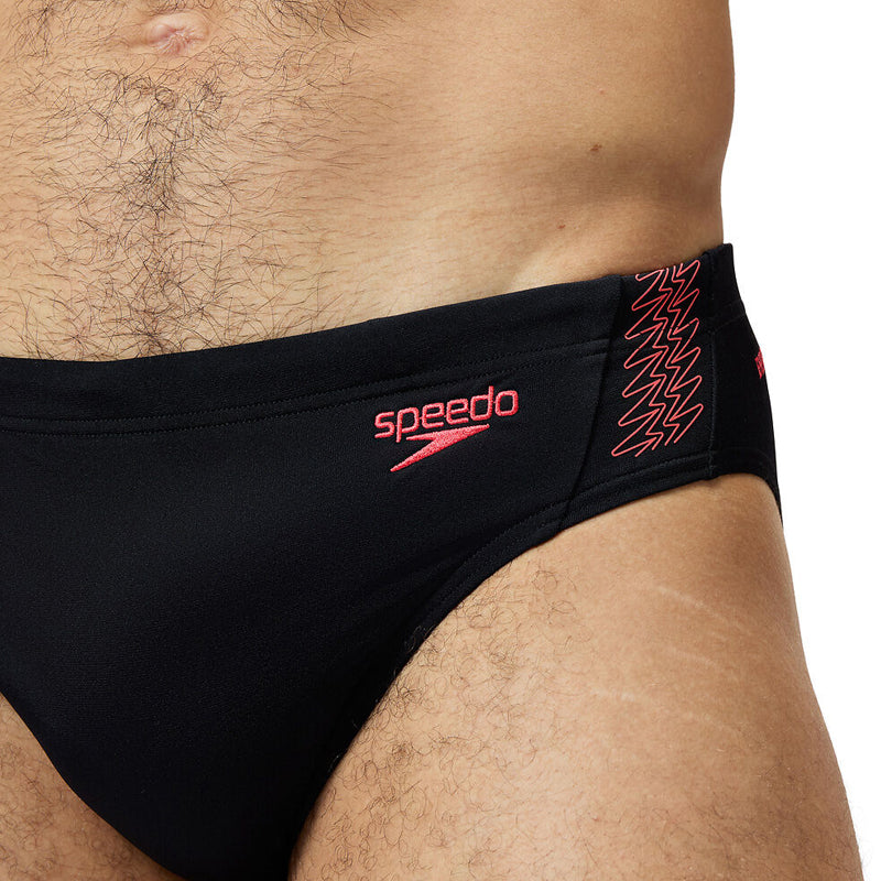 Speedo - Mens Hyperboom Splice Brief - Black/Coral