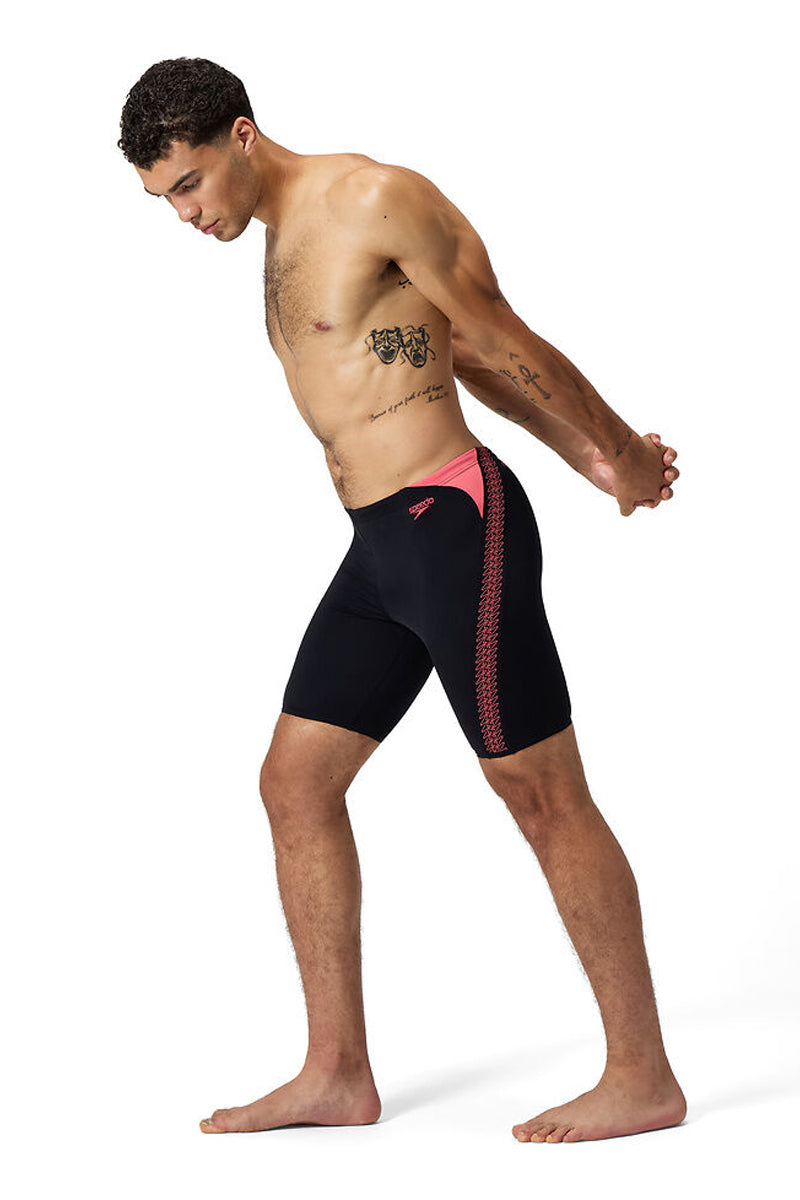 Speedo - Mens Hyperboom Splice Jammer - Black/Coral