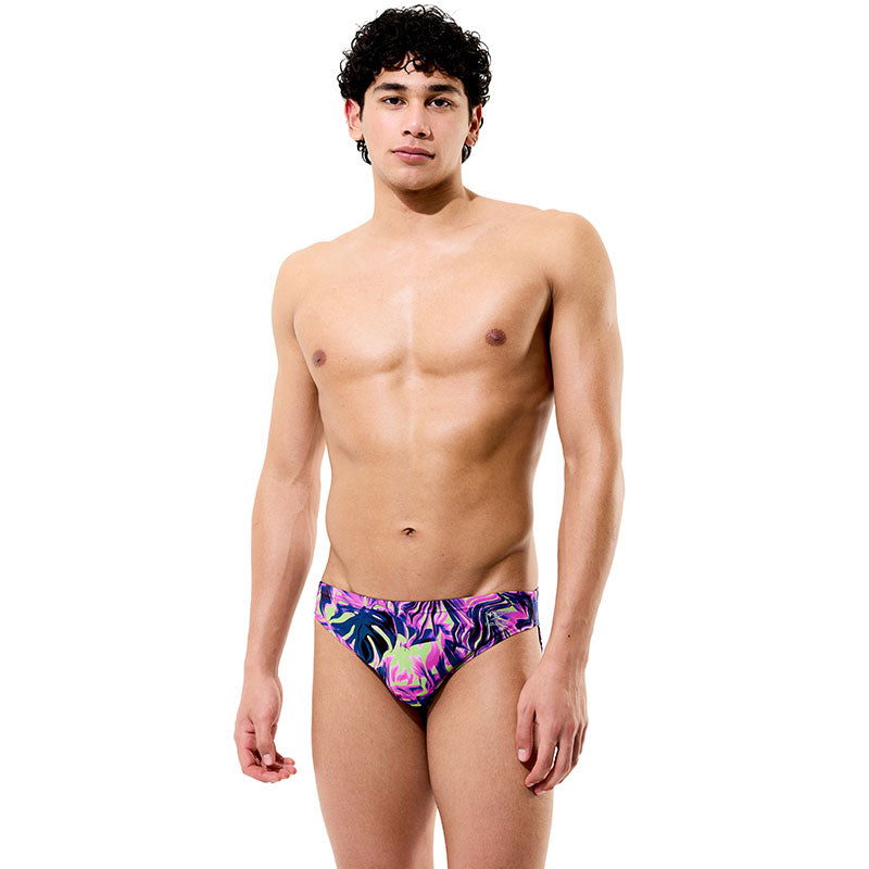 Speedo - Men's Printed Brief - Techno Jungle/Orchid Shine