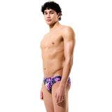 Speedo - Men's Printed Brief - Techno Jungle/Orchid Shine