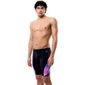 Speedo - Mens Spliced Printed Jammer - Brushy Glitch/Black