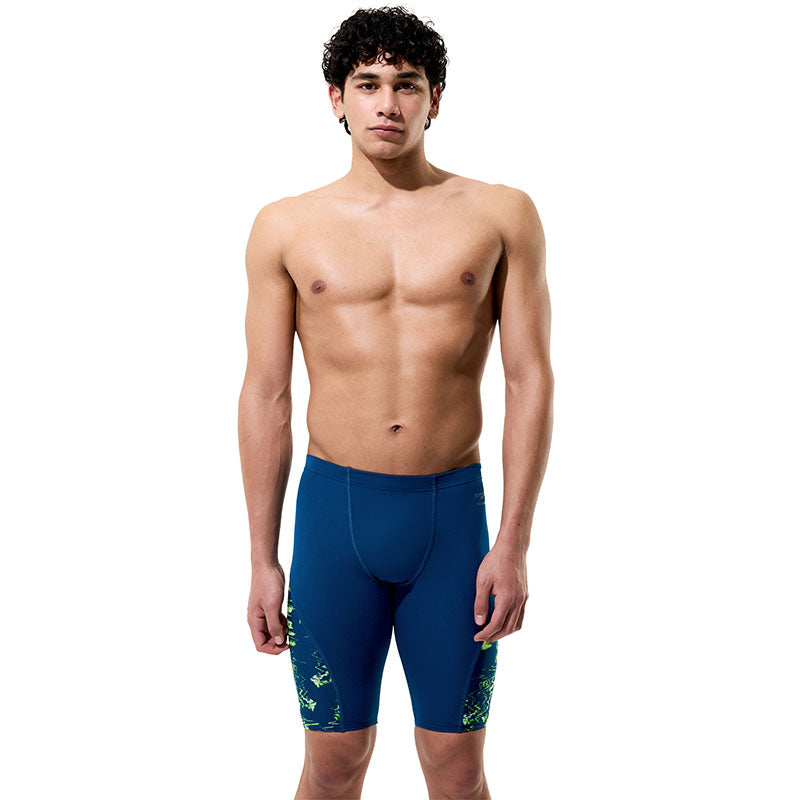 Speedo - Mens Spliced Printed Jammer - Mirage Time/Denim Teal