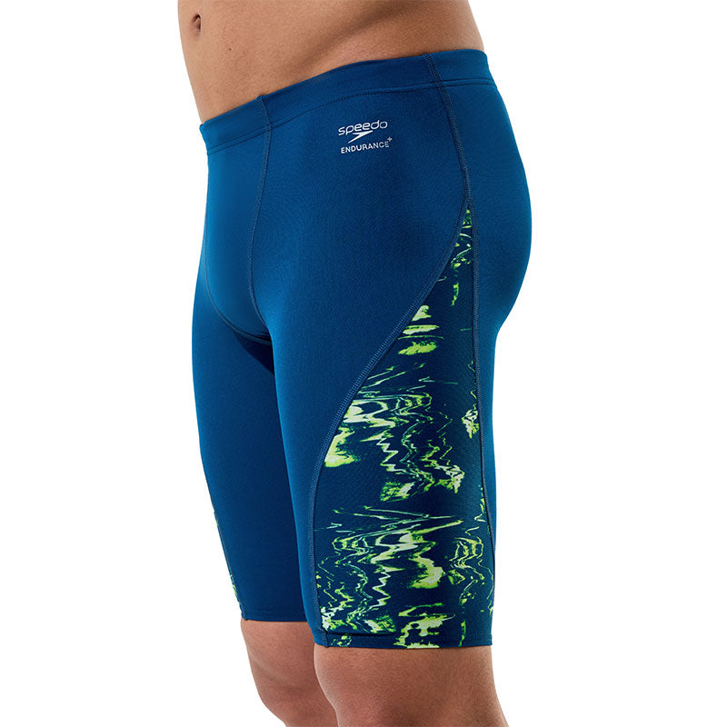Speedo - Mens Spliced Printed Jammer - Mirage Time/Denim Teal