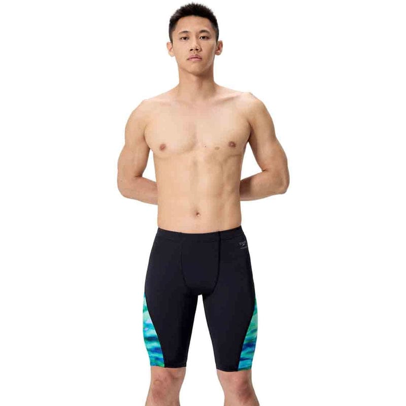 Speedo - Mens Spliced Printed Jammer - Sunset Grove/Black