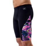 Speedo - Mens Spliced Printed Jammer - Techno Jungle/Black