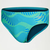 Speedo - Men's Wavespace Allover 8cm Brief - Blue/Green